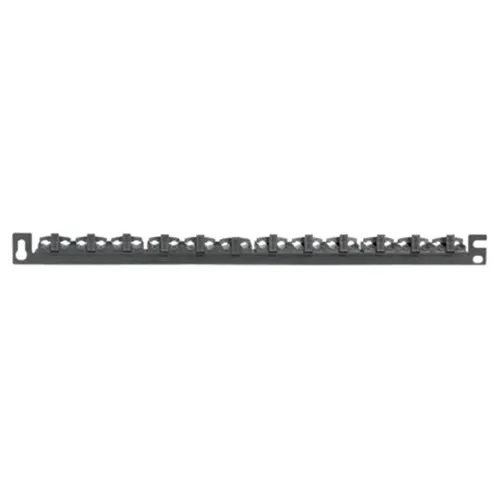 1 RU Strain Relief Bar With Clips Racks Black SRBWCY