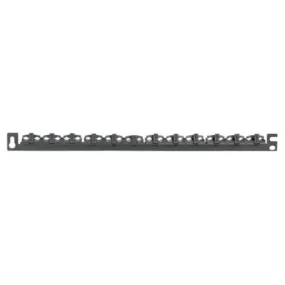 1 RU Strain Relief Bar With Clips Racks Black SRBWCY