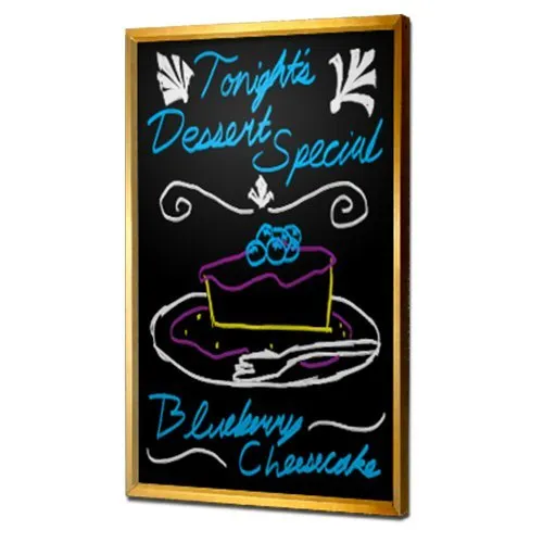 14x22 Black Marker Board, Upscale, Hospitality Brass Wall Display Frames