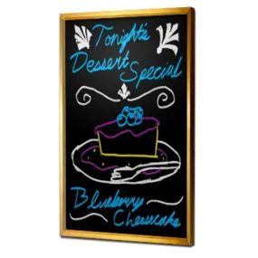 14x22 Black Marker Board, Upscale, Hospitality Brass Wall Display Frames