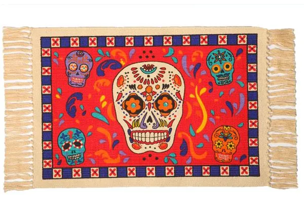 24 PACK DAY OF THE DEAD Cotton Table Mats! Only $2.30 ea!