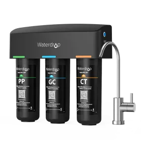 3-stage Under Counter Water Filter System with Dedicated Faucet Waterdrop TSB