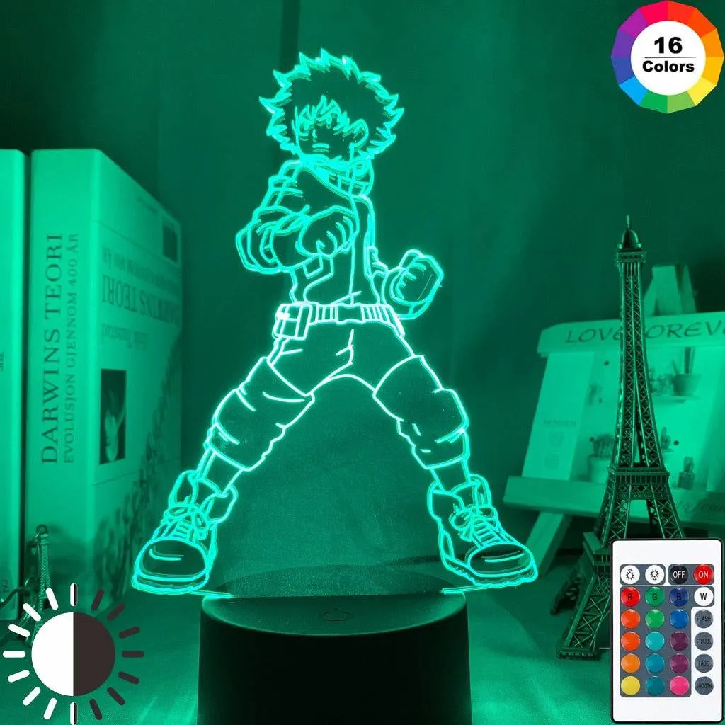 3D Lamp Izuku Midoriya Figure Kids Bedroom Nightlight Led Touch Sensor Room Lighting Anime My Hero Academia Gift Led Night Light