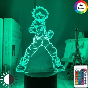 3D Lamp Izuku Midoriya Figure Kids Bedroom Nightlight Led Touch Sensor Room Lighting Anime My Hero Academia Gift Led Night Light