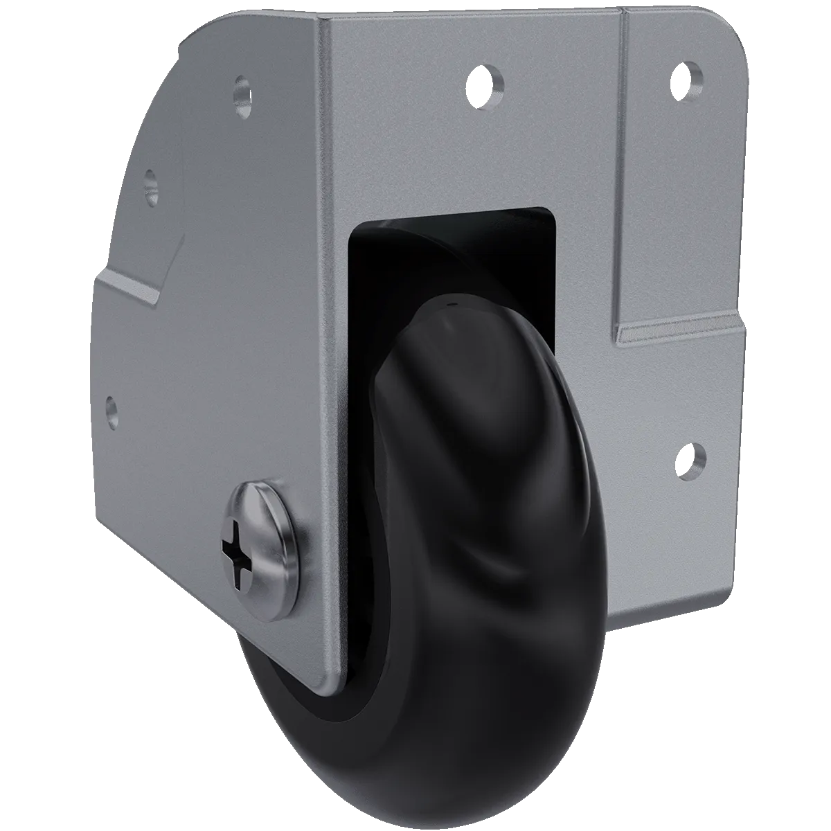 3" Silver 7/8"-Offset Corner Caster