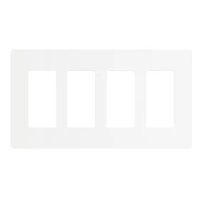 4-Gang Decorator Rocker Screwless Wall Plate White