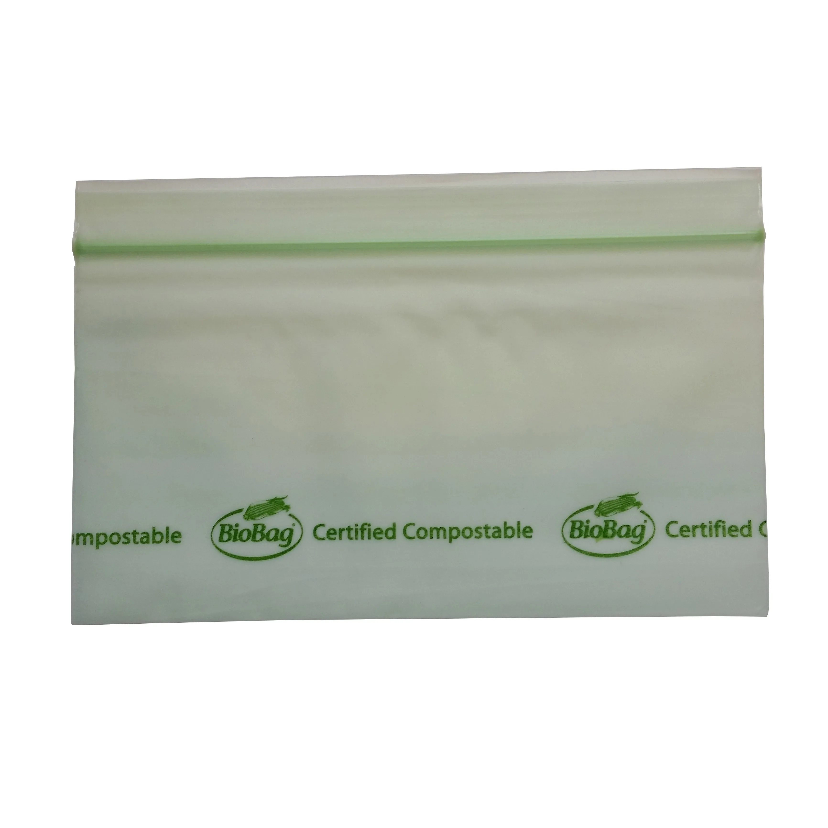 6.5" x 3.5" x 1.8 mil Snack Size Green Compostable Plastic Ziplock Bags with Resealable Ziplock (360 Bags, 30 Bags/Box, 12 Boxes/Case)