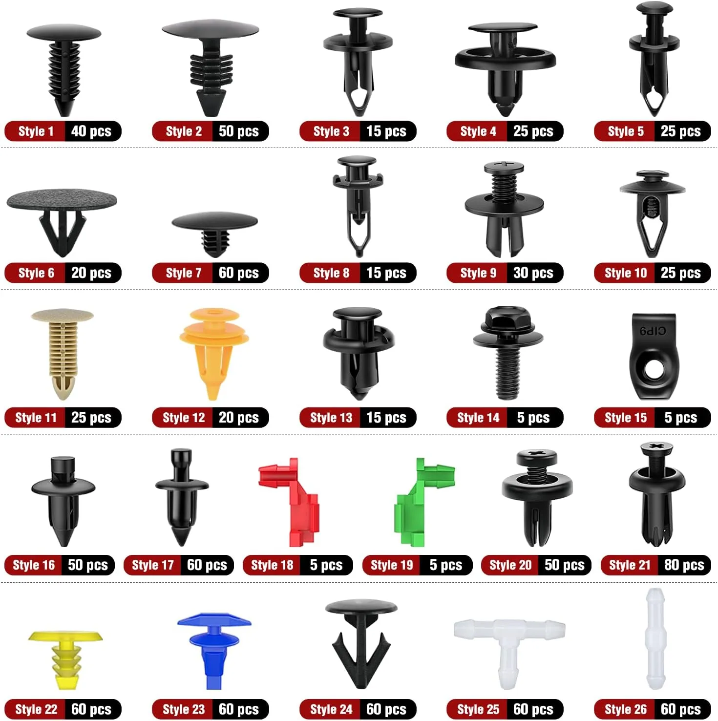 860 Pcs Car Push Retainer Clips & Auto Fasteners Assortment