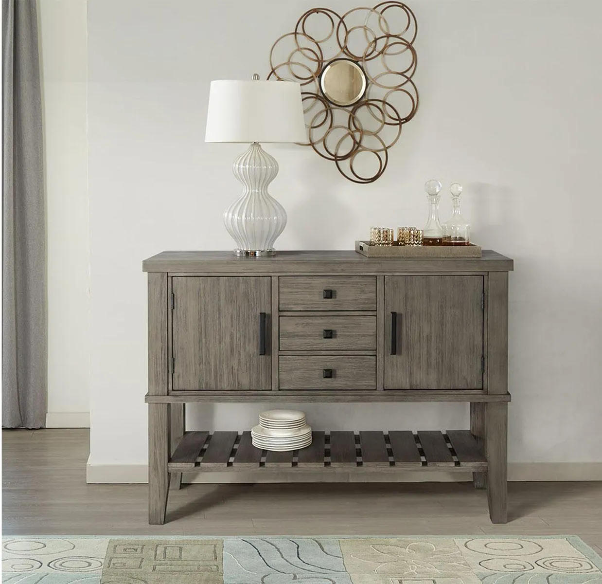 A-America Furniture Huron 51 Server in Distressed Gray