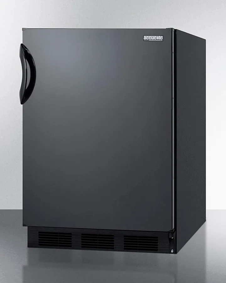 Accucold 24" Wide All-Refrigerator with Auto Defrost and Black Exterior - FF7BK