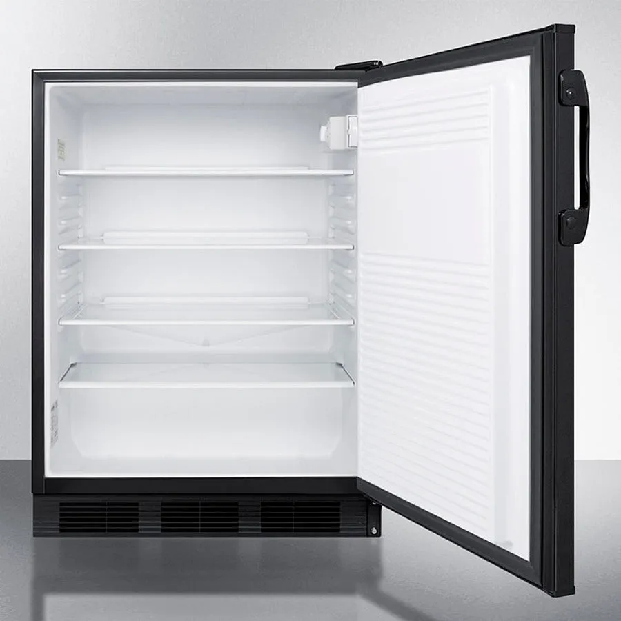Accucold 24" Wide All-Refrigerator with Auto Defrost and Black Exterior - FF7BK