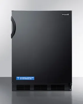 Accucold 24" Wide All-Refrigerator with Auto Defrost and Black Exterior - FF7BK