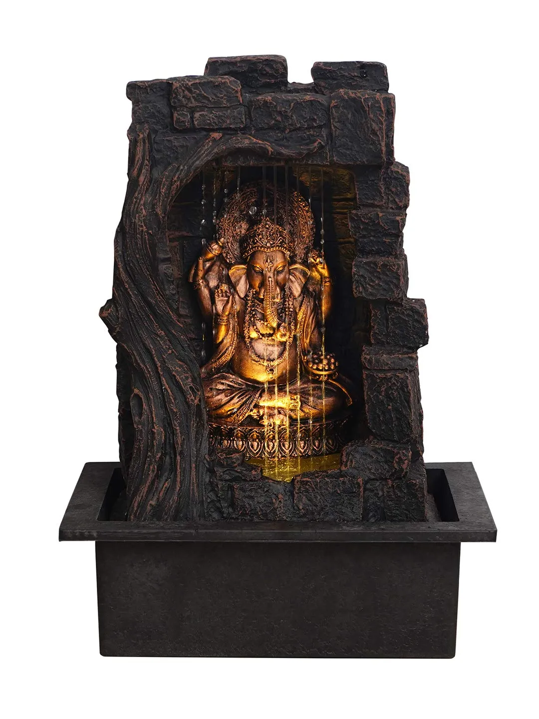 Arjun 5 Step Table Top Indoor Outdoor Water Fall Fountain with LED Lights Home Decor Decoration Gift Gifting Items (A10)