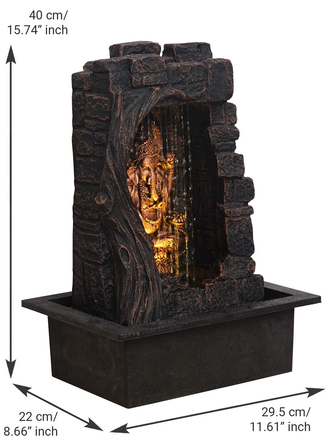 Arjun 5 Step Table Top Indoor Outdoor Water Fall Fountain with LED Lights Home Decor Decoration Gift Gifting Items (A10)