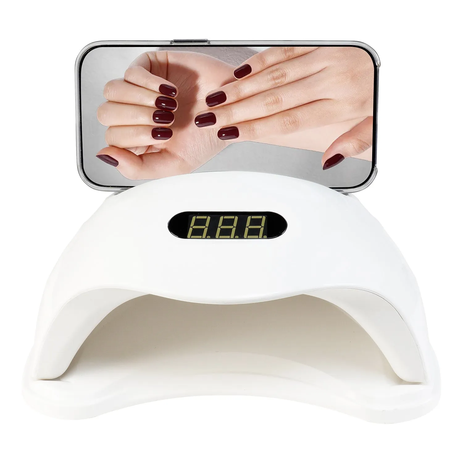 At Home Nail Salon UV Nail Lamp with Chocolate Gel Nail Stickers Kit