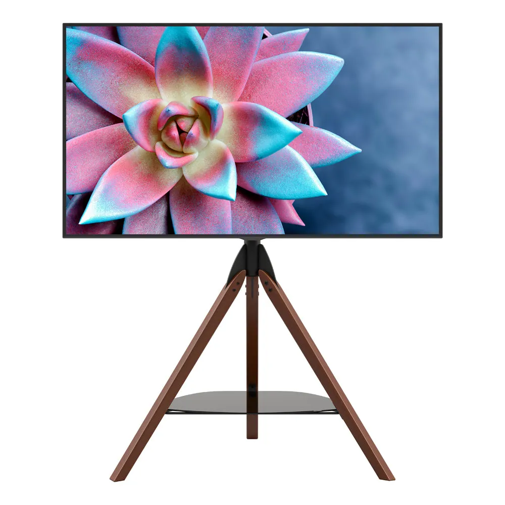 AVF Hoxton Freestanding Tripod TV Stand - Dark Wood & Black | FSL1000HOXDWB