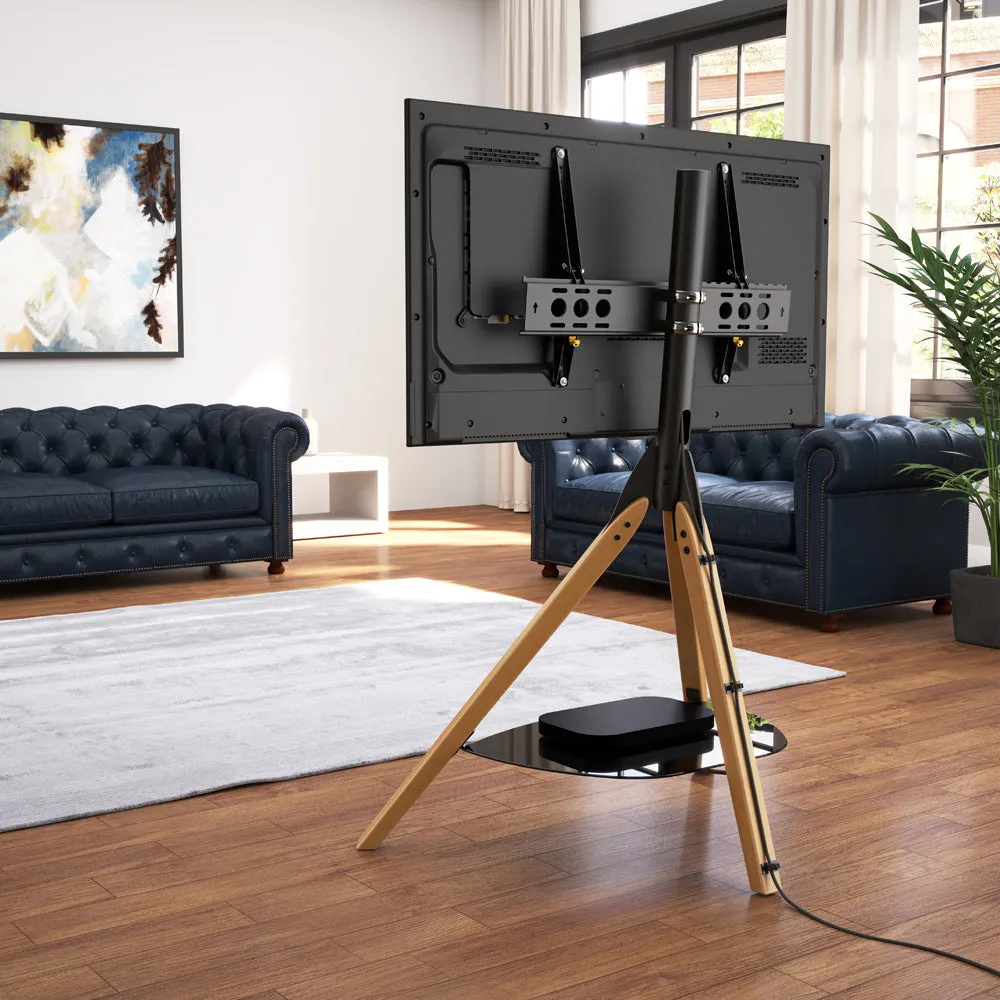 AVF Hoxton Freestanding Tripod TV Stand - Light Wood | FSL1000HOXLWB