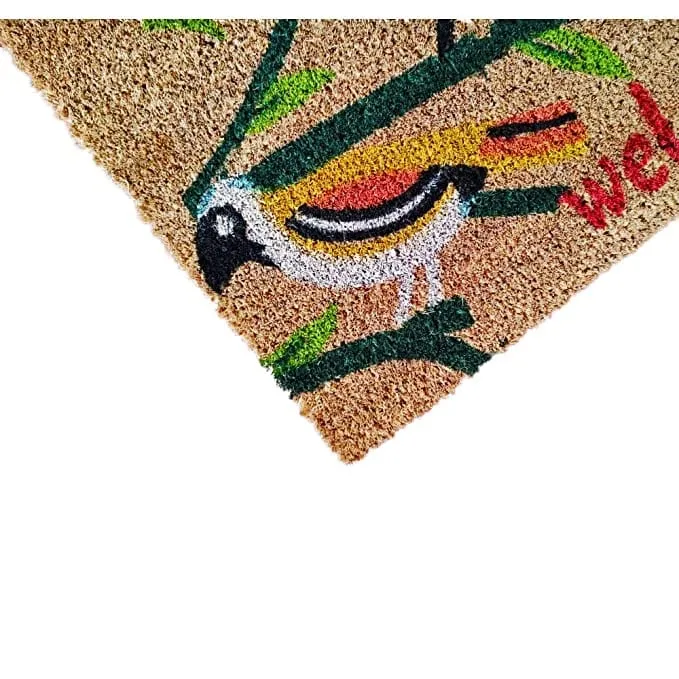 Birdy Welcome Theme Natural Coir Door Mat (40X60 cm)