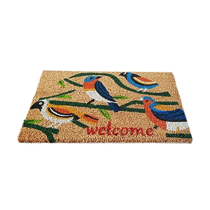 Birdy Welcome Theme Natural Coir Door Mat (40X60 cm)