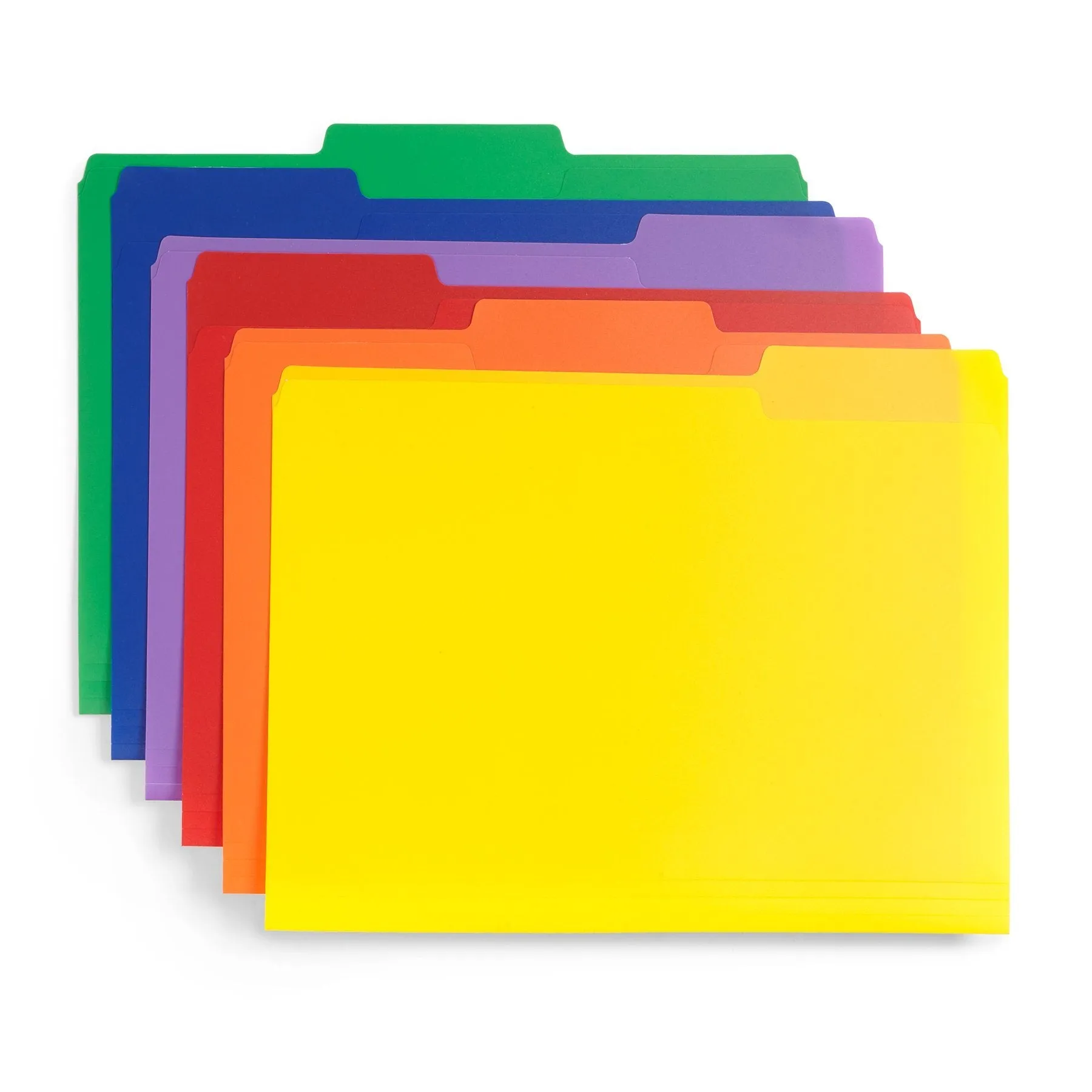 Blue Summit Supplies Plastic File Folders, Letter, 1/3 Tab, Assorted Colors, 30 Pack