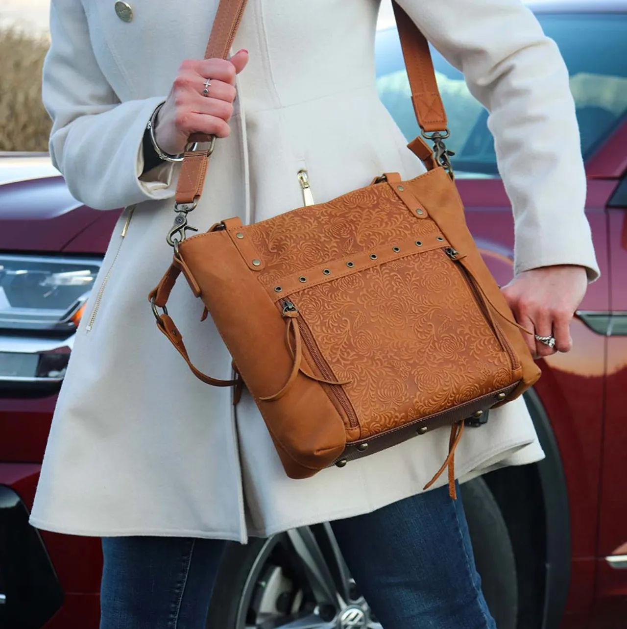 BOHO Shoulder Tote, Cowhide