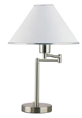 Boston Harbor TL-TB-8008-3L Swing Arm Table Lamp, 120 V, 60 W, 1-Lamp, A19 or CFL Lamp, Brushed Nickel Finish :EA: QUANTITY: 1
