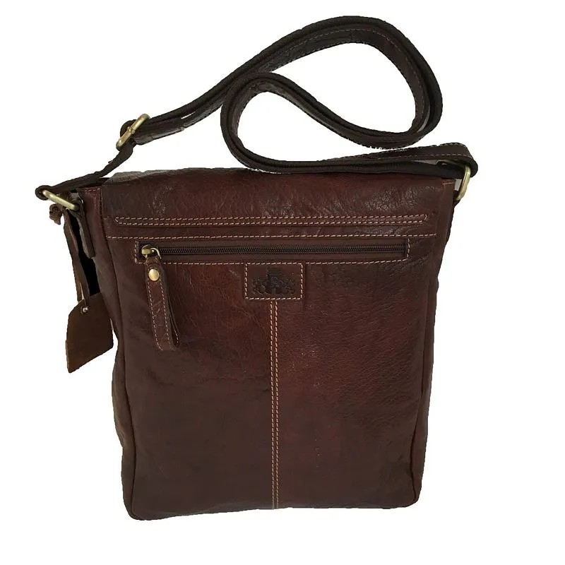 Bronco Cognac Flapover Shoulder Bag