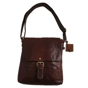 Bronco Cognac Flapover Shoulder Bag