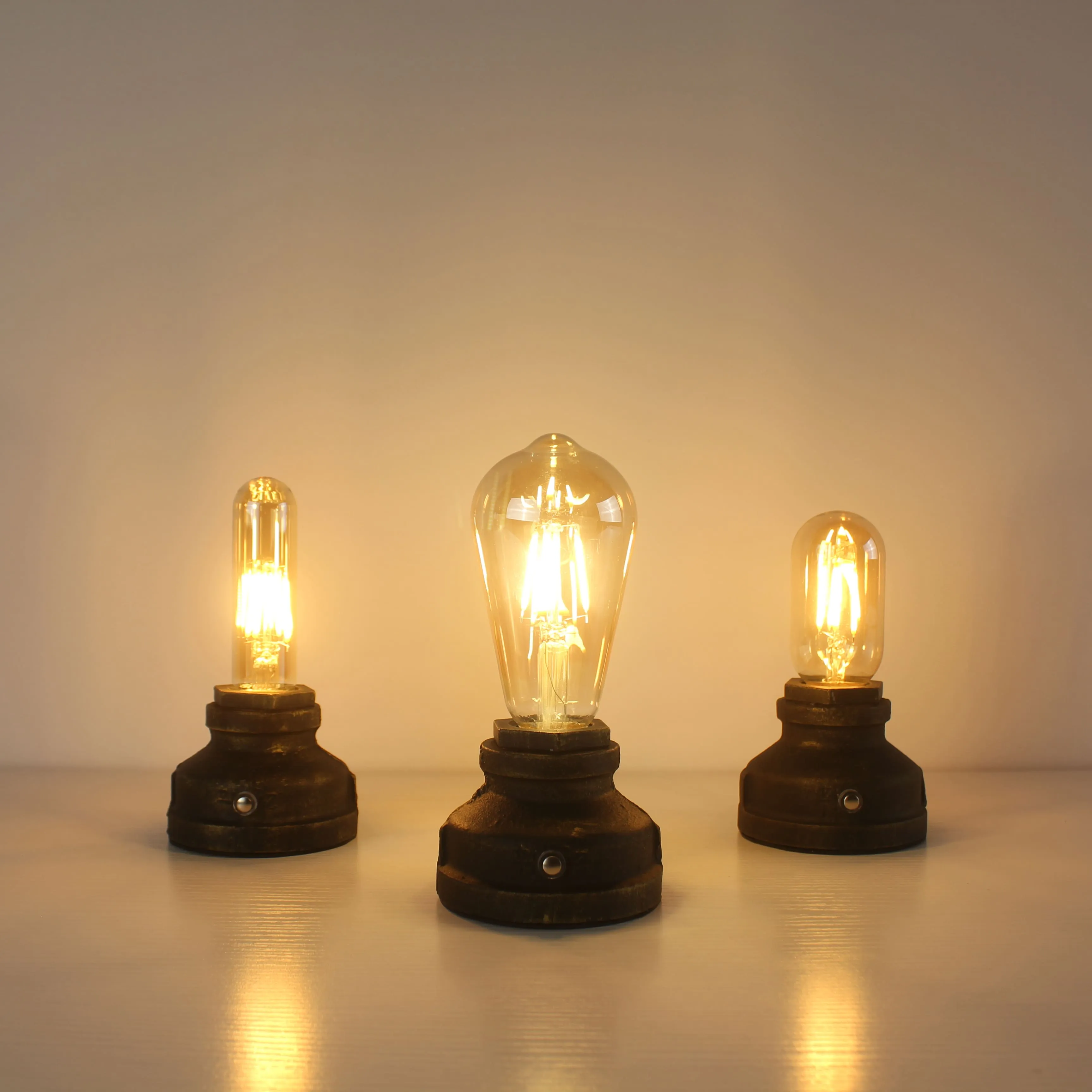 Bronze Steampunk Industrial Vintage Battery Operated Table Lamp