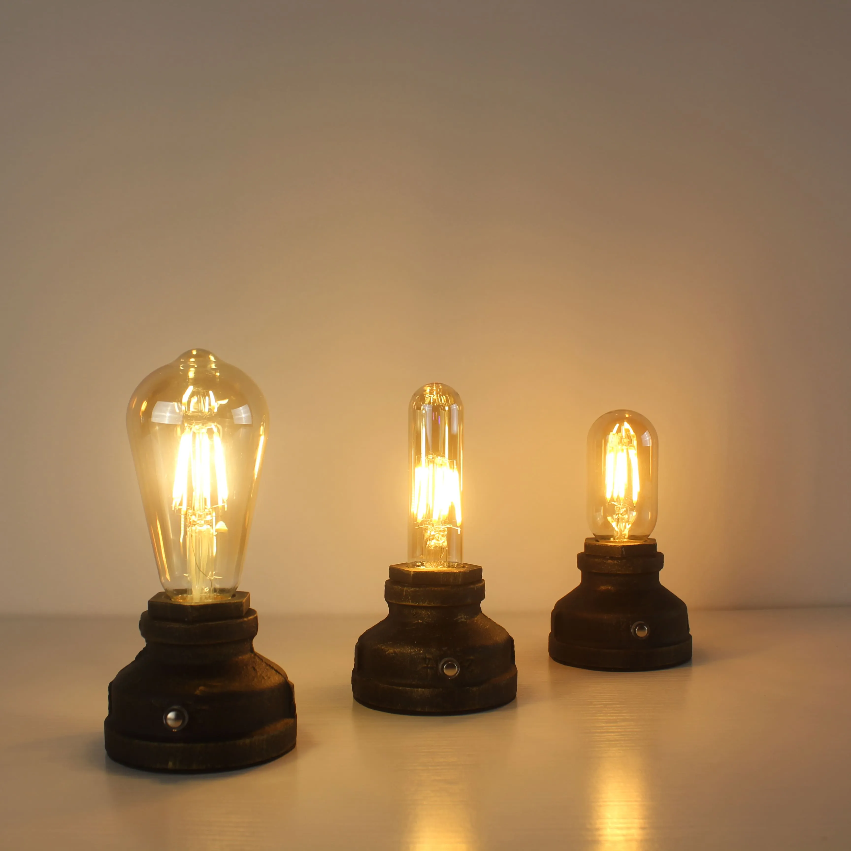 Bronze Steampunk Industrial Vintage Battery Operated Table Lamp