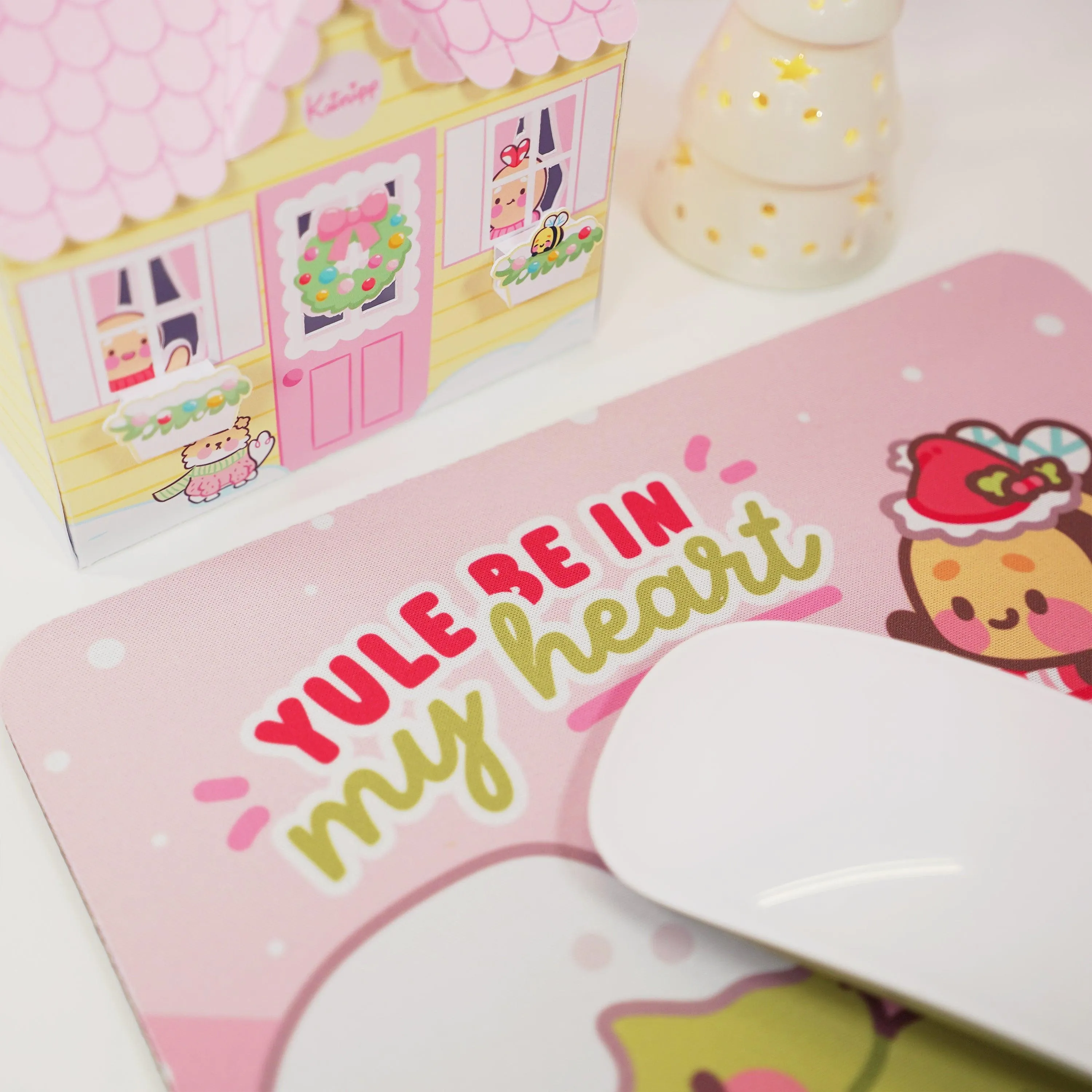 Bumblebutt Candy Cane Mouse Pad | Kawaii Festive Holiday Desk Accessory
