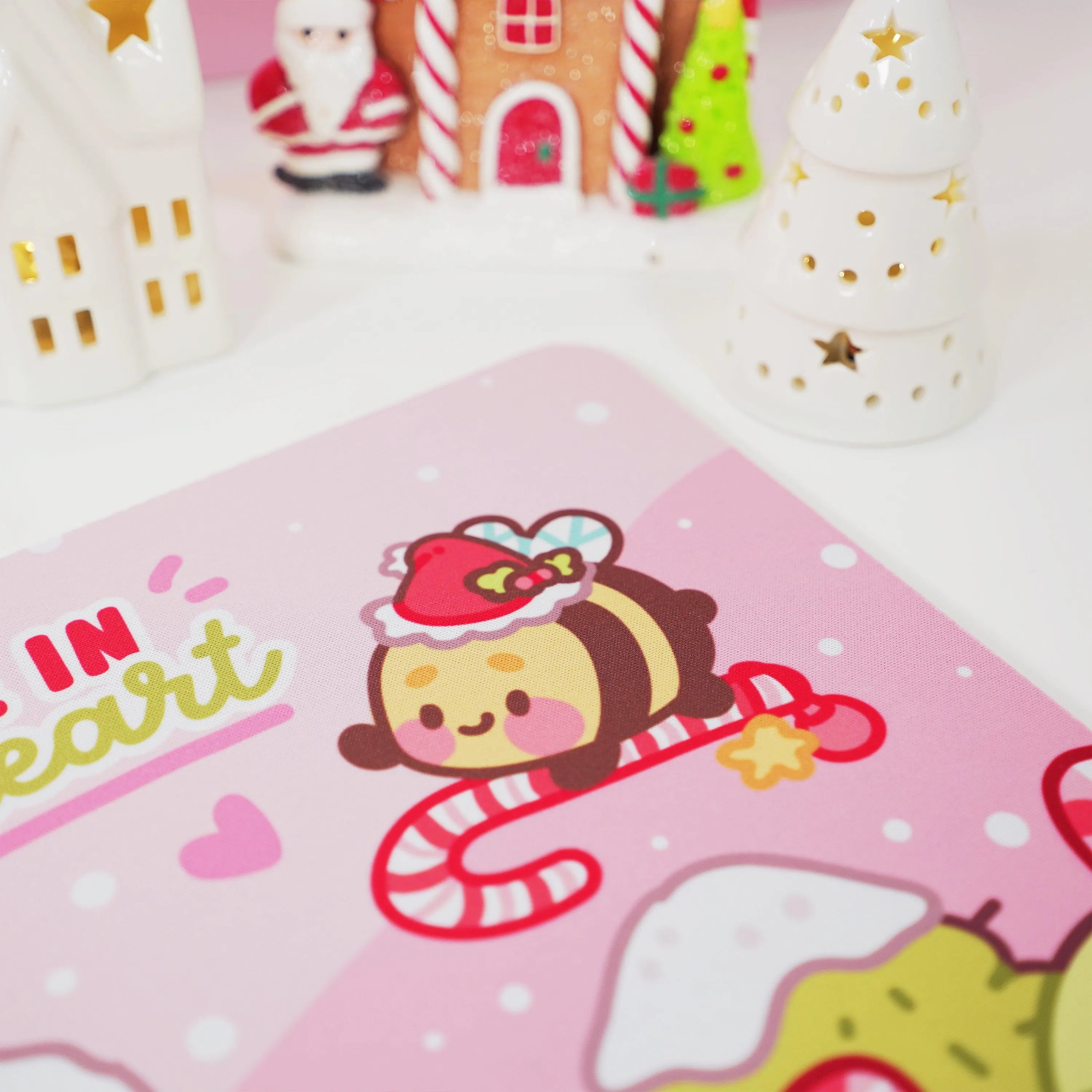 Bumblebutt Candy Cane Mouse Pad | Kawaii Festive Holiday Desk Accessory