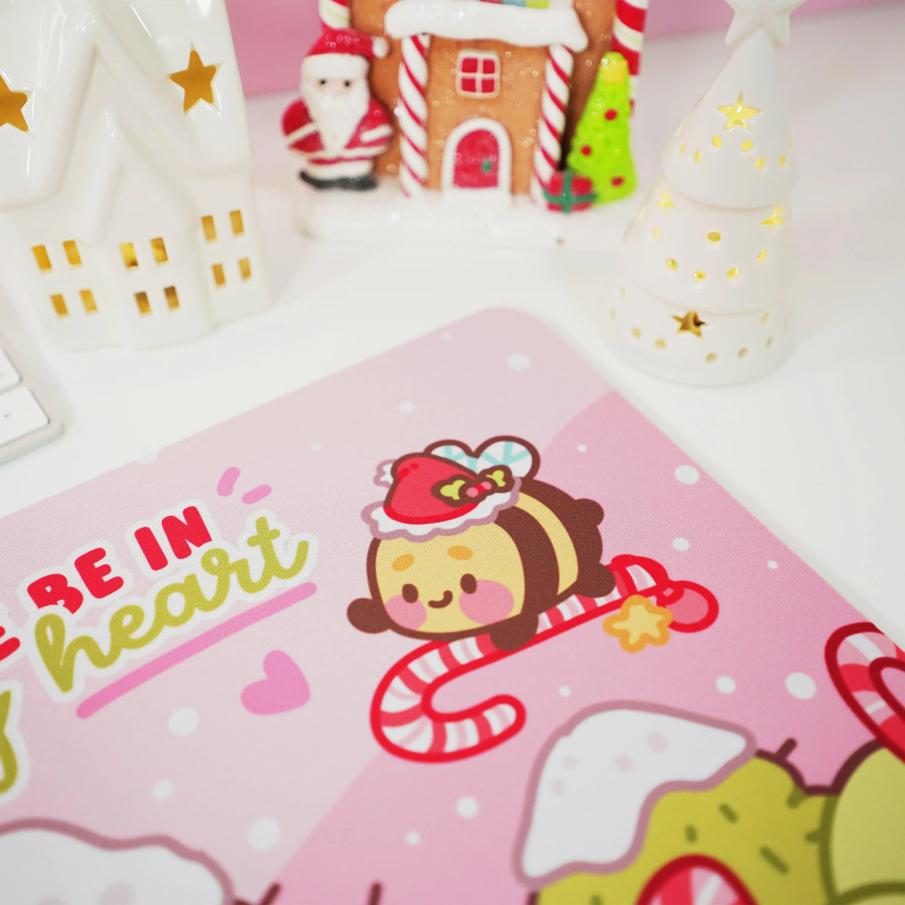 Bumblebutt Candy Cane Mouse Pad | Kawaii Festive Holiday Desk Accessory