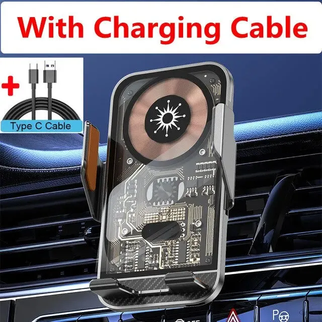 Car Wireless Charger Auto Car Mount Phone Holder Stand For iPhone Samsung Xiaomi Infrared Induction 15W Qi Fast Charging Station