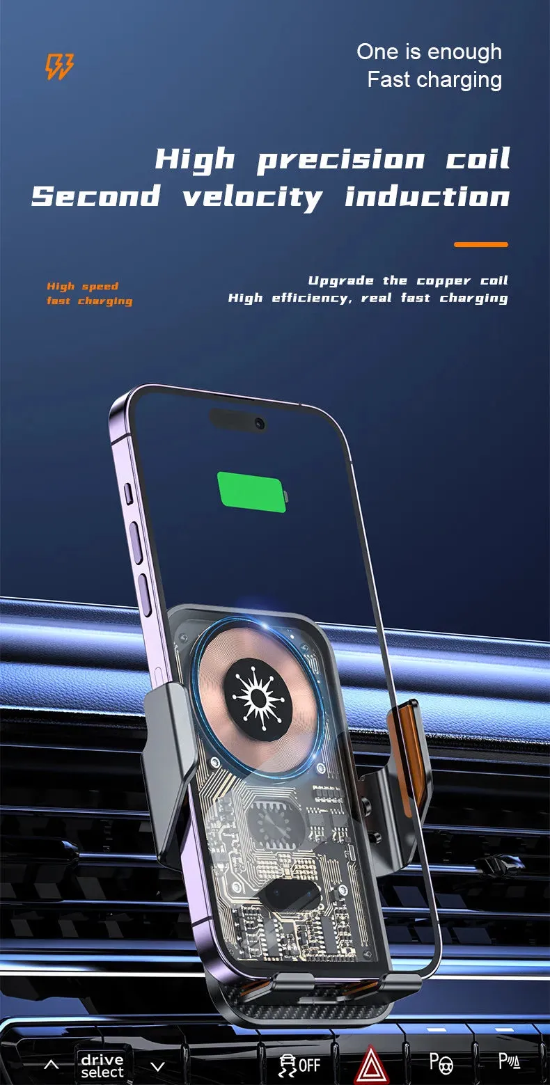 Car Wireless Charger Auto Car Mount Phone Holder Stand For iPhone Samsung Xiaomi Infrared Induction 15W Qi Fast Charging Station