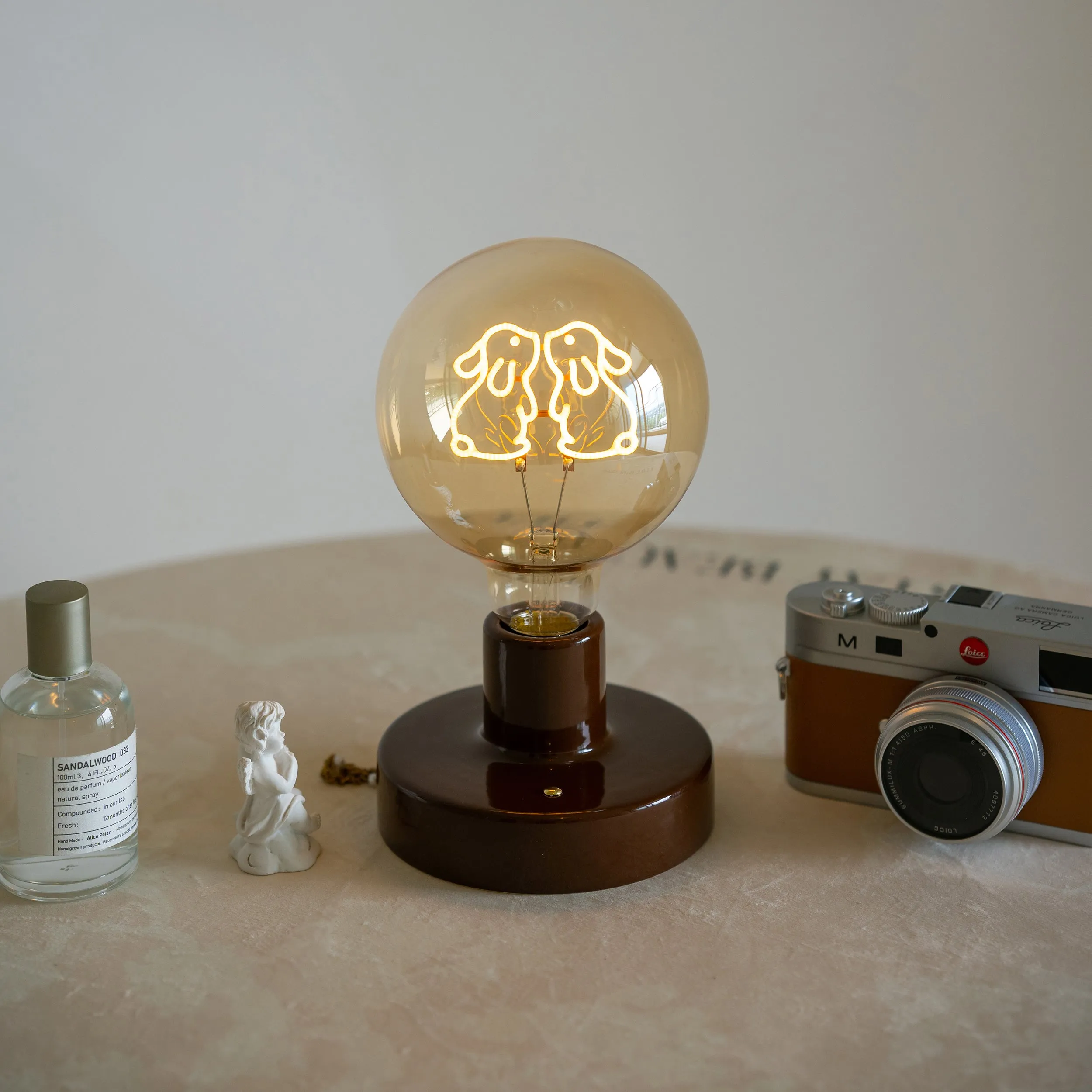 Ceramic Wireless Table Lamp - Dog, Cat, Rabbit Bulb Night Light