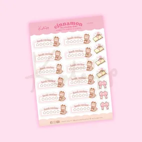 Cinnamon Pink Coquette Book Review Stickers | Kawaii Reading Tracker for Journals & Planners | CC004