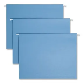 Colored Hanging File Folders With 1/5 Cut Tabs, Letter Size, 1/5-cut Tabs, Blue, 25/box