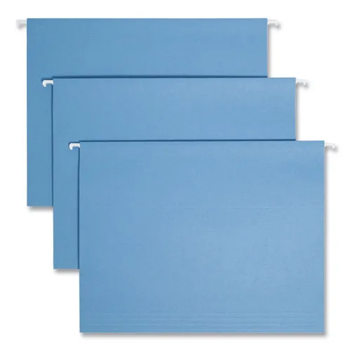 Colored Hanging File Folders With 1/5 Cut Tabs, Letter Size, 1/5-cut Tabs, Blue, 25/box
