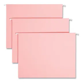 Colored Hanging File Folders With 1/5 Cut Tabs, Letter Size, 1/5-cut Tabs, Pink, 25/box