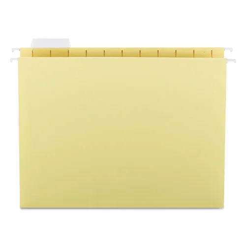 Colored Hanging File Folders With 1/5 Cut Tabs, Letter Size, 1/5-cut Tabs, Yellow, 25/box