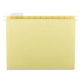 Colored Hanging File Folders With 1/5 Cut Tabs, Letter Size, 1/5-cut Tabs, Yellow, 25/box