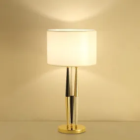 Contemporary White Desk Lamp with Fabric Shade - Perfect for Living Room or Table