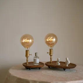 Cordless Table Lamp with Wooden Tray - Gift for Her