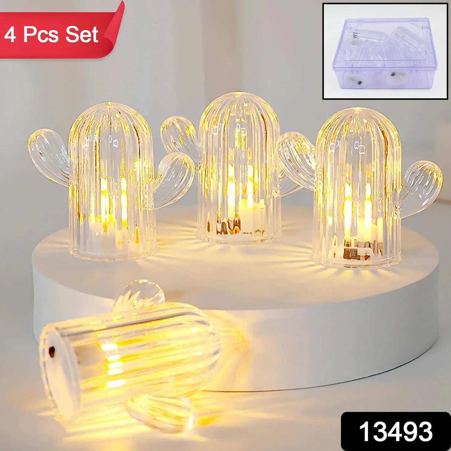 Cute Cactus LED Night Light (Cactus / 4 Pcs Set)