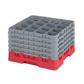 CZ220 Cambro Camrack Red 16 Compartments Max Glass Height 279mm