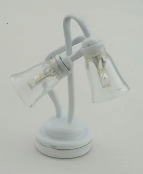 Dual Shade Desk Light with Wand, White, LED