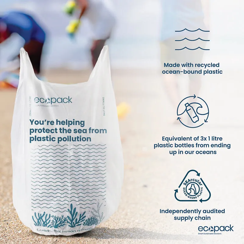 Ecopack 18L Small Recycled Plastic Bin Liners (1 Roll/32 Bags)