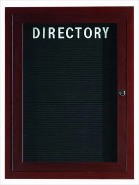 Enclosed Indoor 36"x24" One Door Aluminum Walnut Wood Look Directory Changeable Letter Board