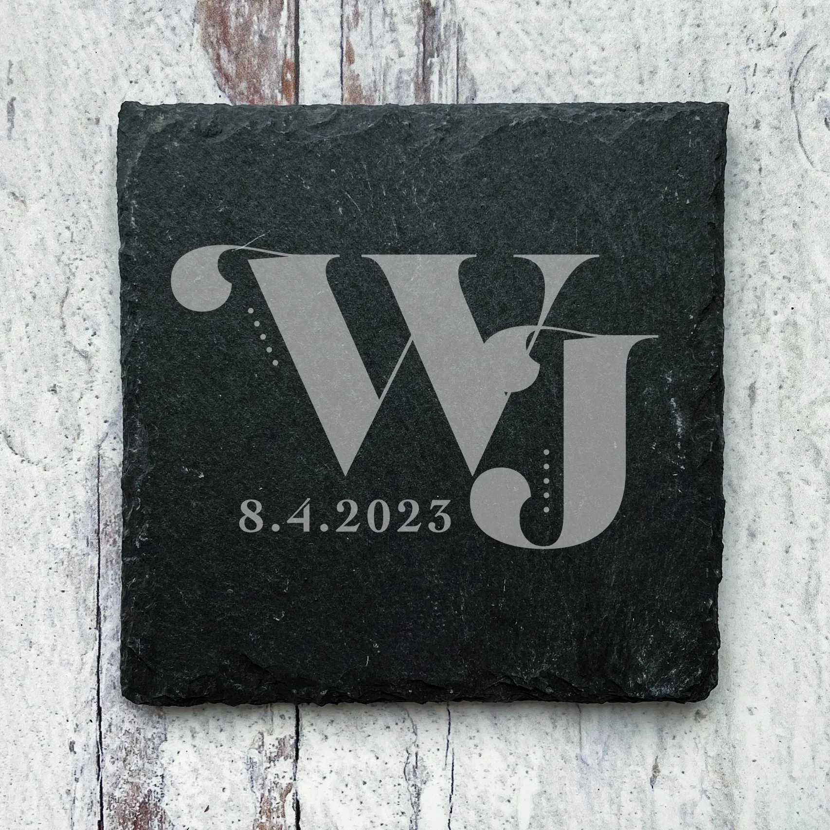 Engraved Slate Coasters - Set of 4 - Your Words / Design